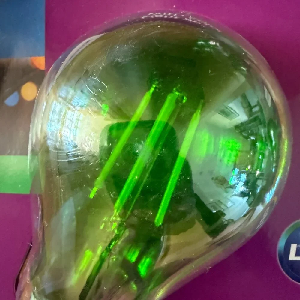 Philips Party LED Green Light A19 Blub - Set of Four (4)